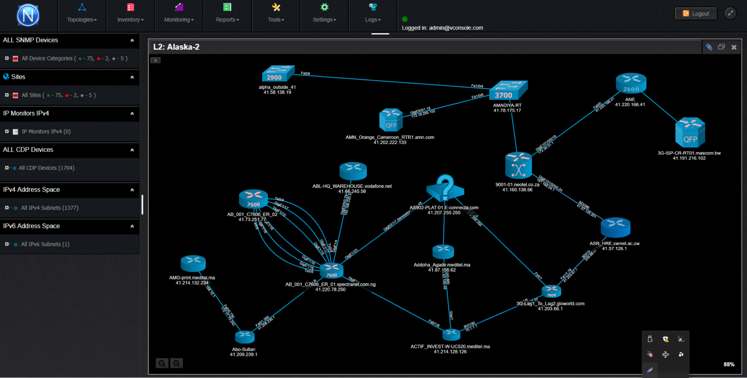 UI Screenshots - Network Monitoring Tools