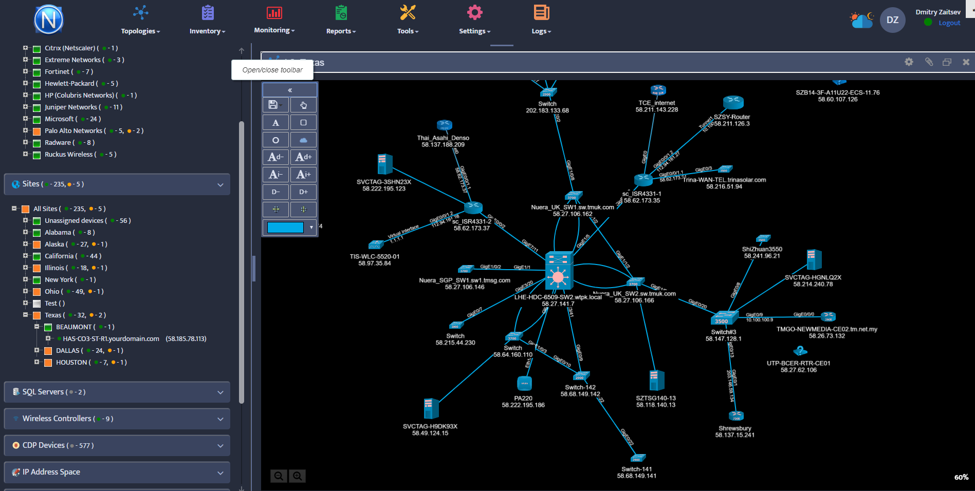 free network topology mapper skydive